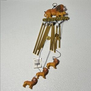 Lion Wind Chime with Gold and Brown Accents